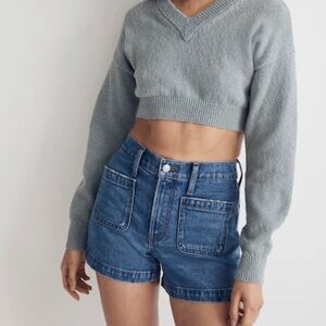 Madewell Curvy Patch Pocket Denim Shorts, earlwood wash, sz. 28